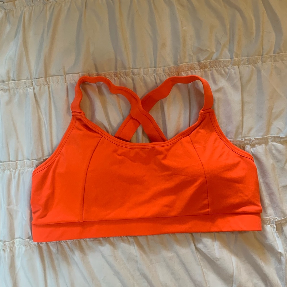 Bright Orangey-Red Sports Bra